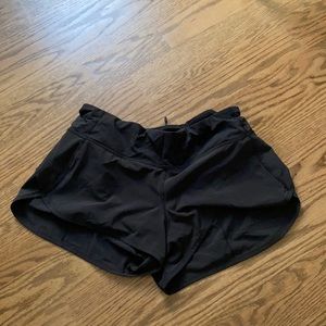 Black lululemon running shorts